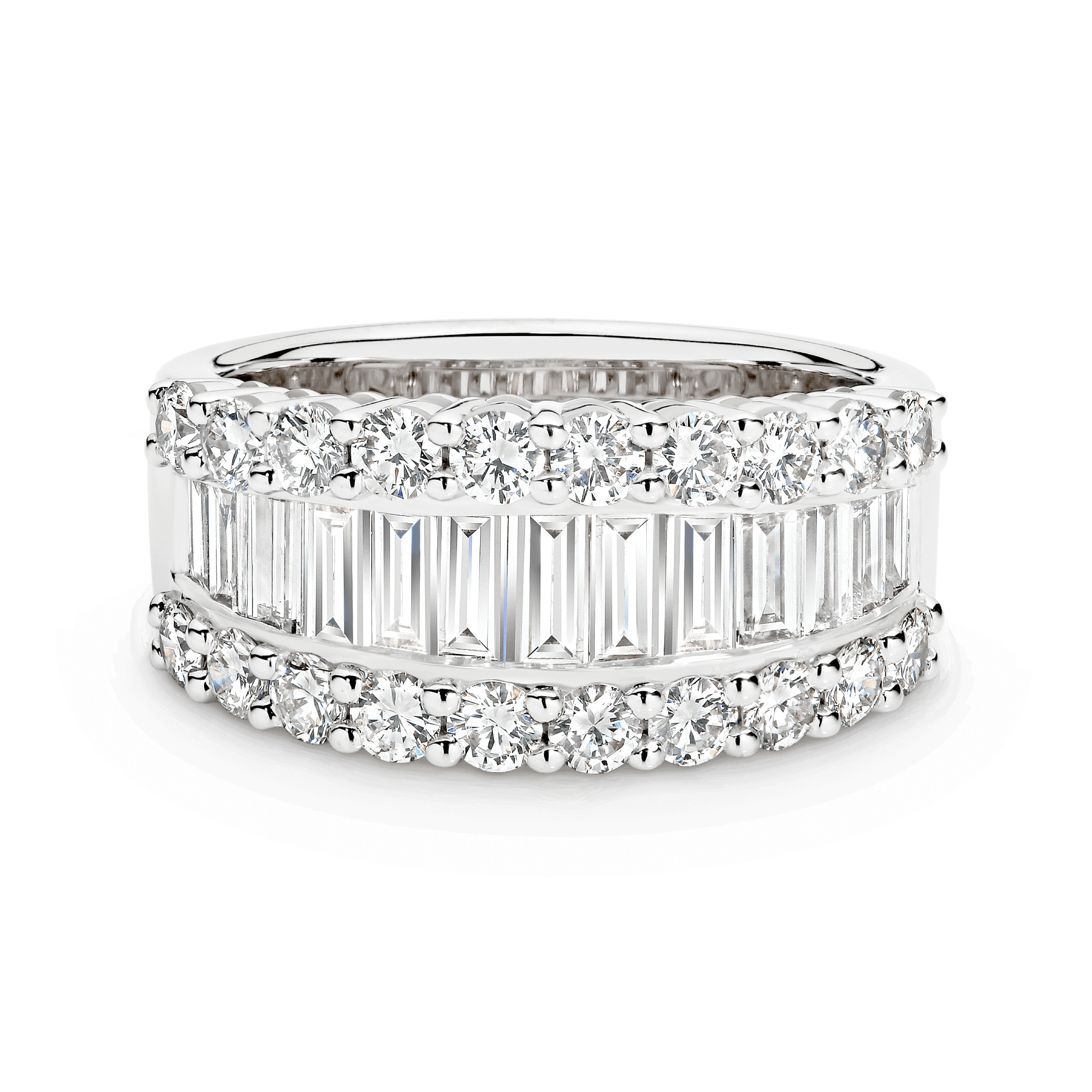 Baguette Statement Diamond Ring In 18ct White Gold Hardy Brothers