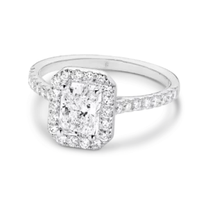 ALLA - Radiant Cut Diamond Halo Engagement Ring