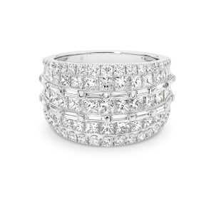 Princess, Round & Baguette Diamond Ring
