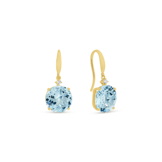 Alternative view of ROUND CUT AQUAMARINE DIAMOND DROP