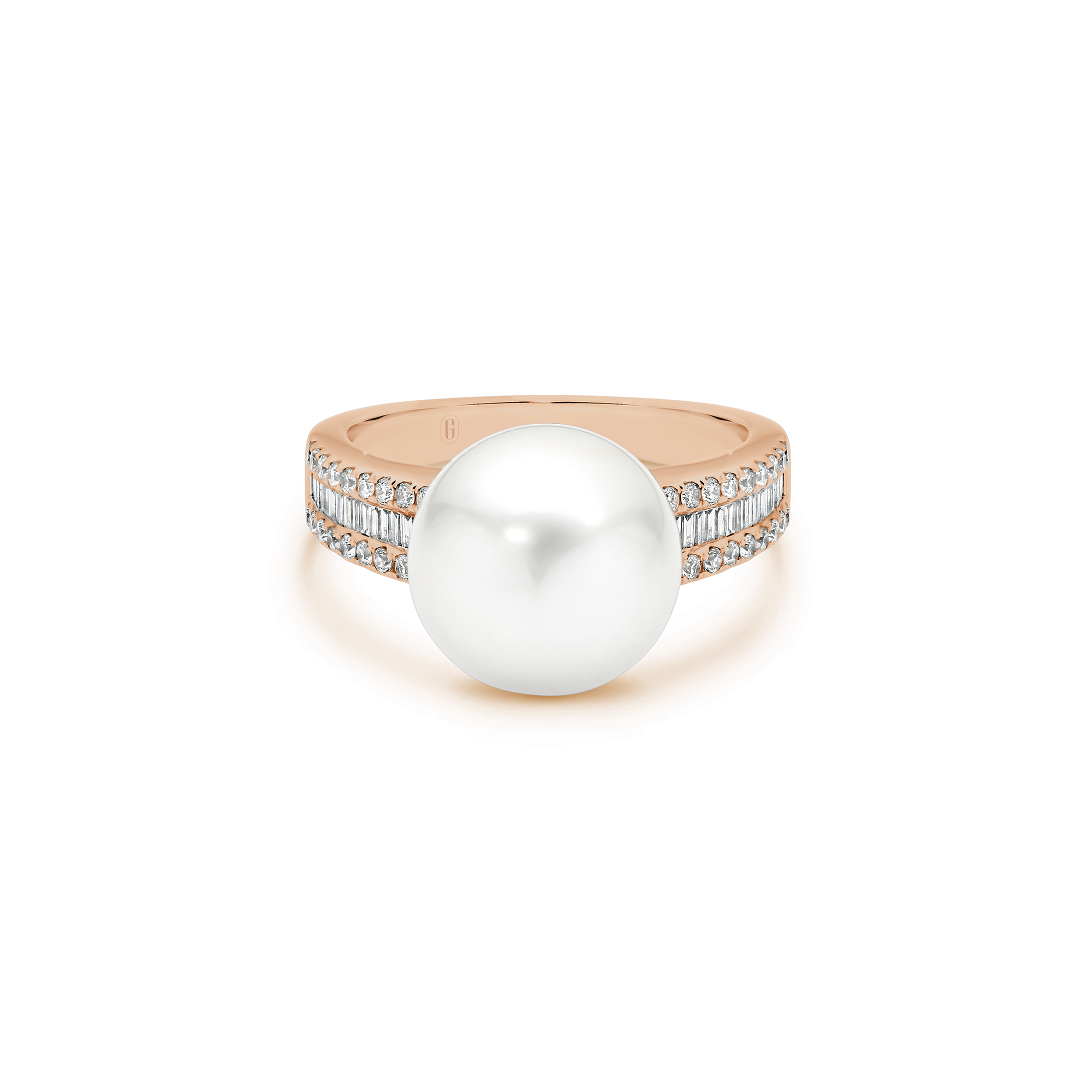 FLOATING SOUTH SEA PEARL DIAMOND RING - Image 7