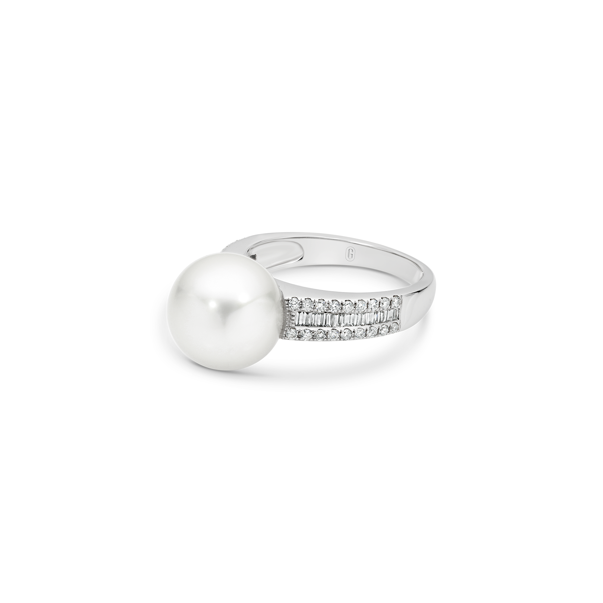FLOATING SOUTH SEA PEARL DIAMOND RING - Image 2
