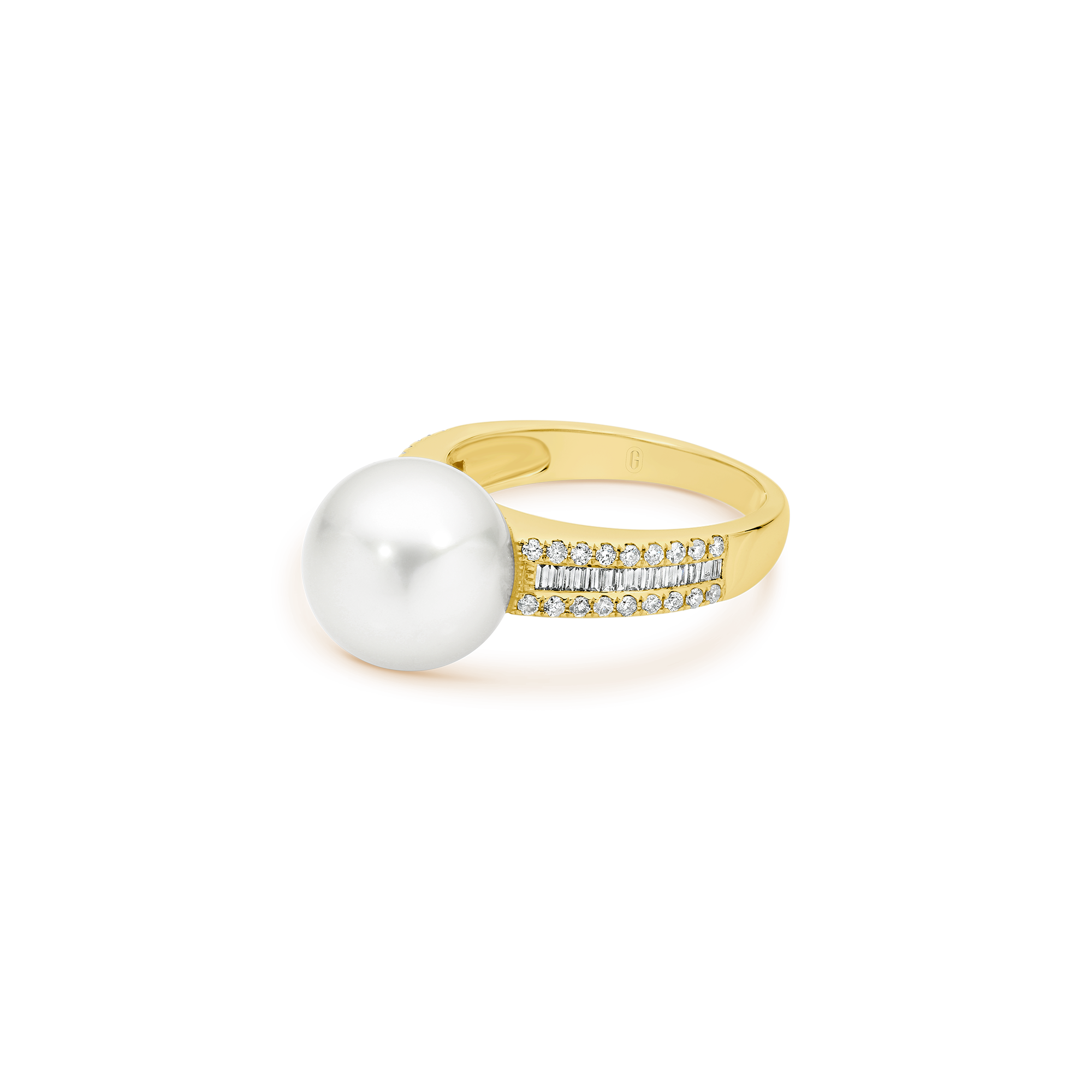 FLOATING SOUTH SEA PEARL DIAMOND RING - Image 5