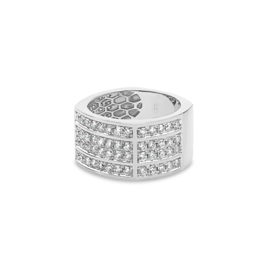 Alternative view of FOUR ROW GENTS DIAMOND RING