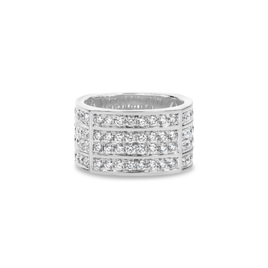FOUR ROW GENTS DIAMOND RING