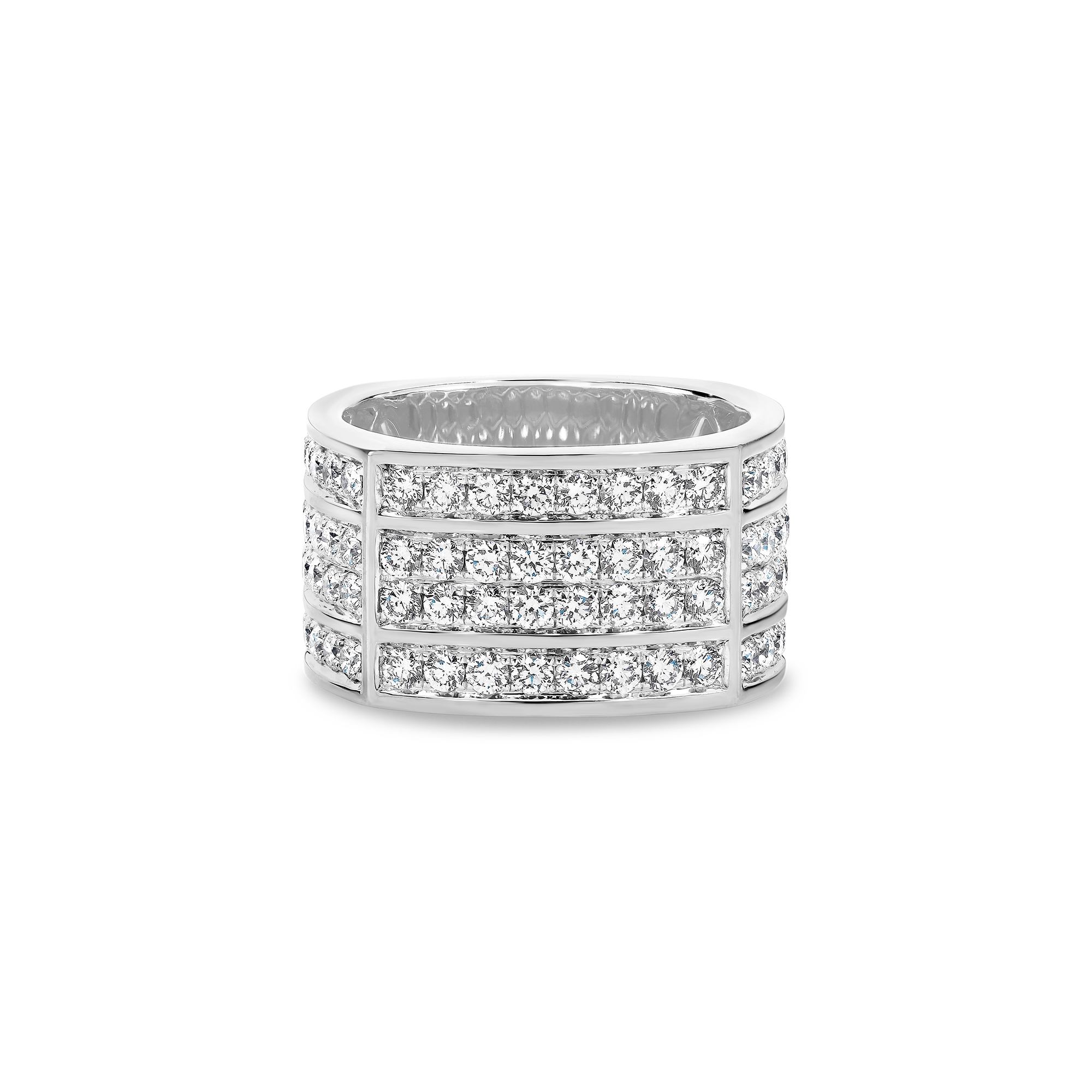 FOUR ROW GENTS DIAMOND RING