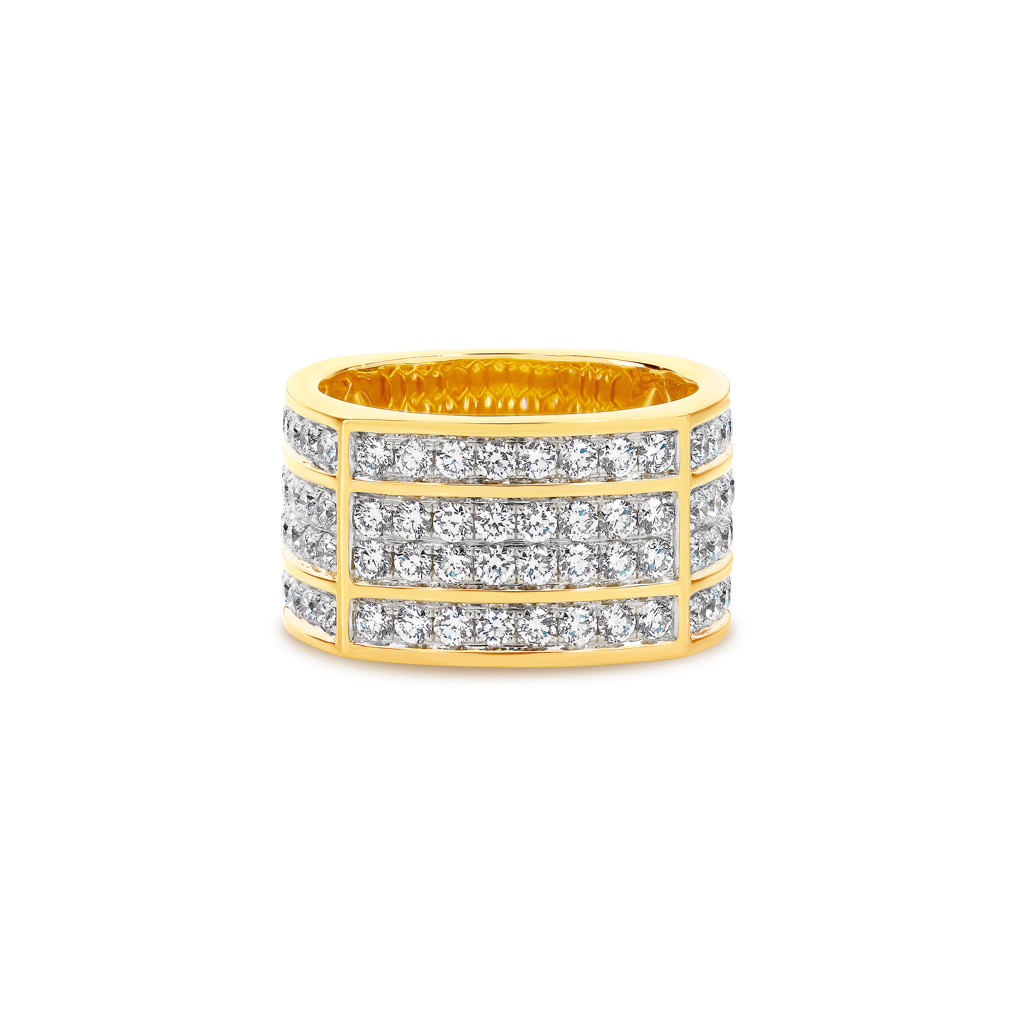 FOUR ROW GENTS DIAMOND RING - Image 4
