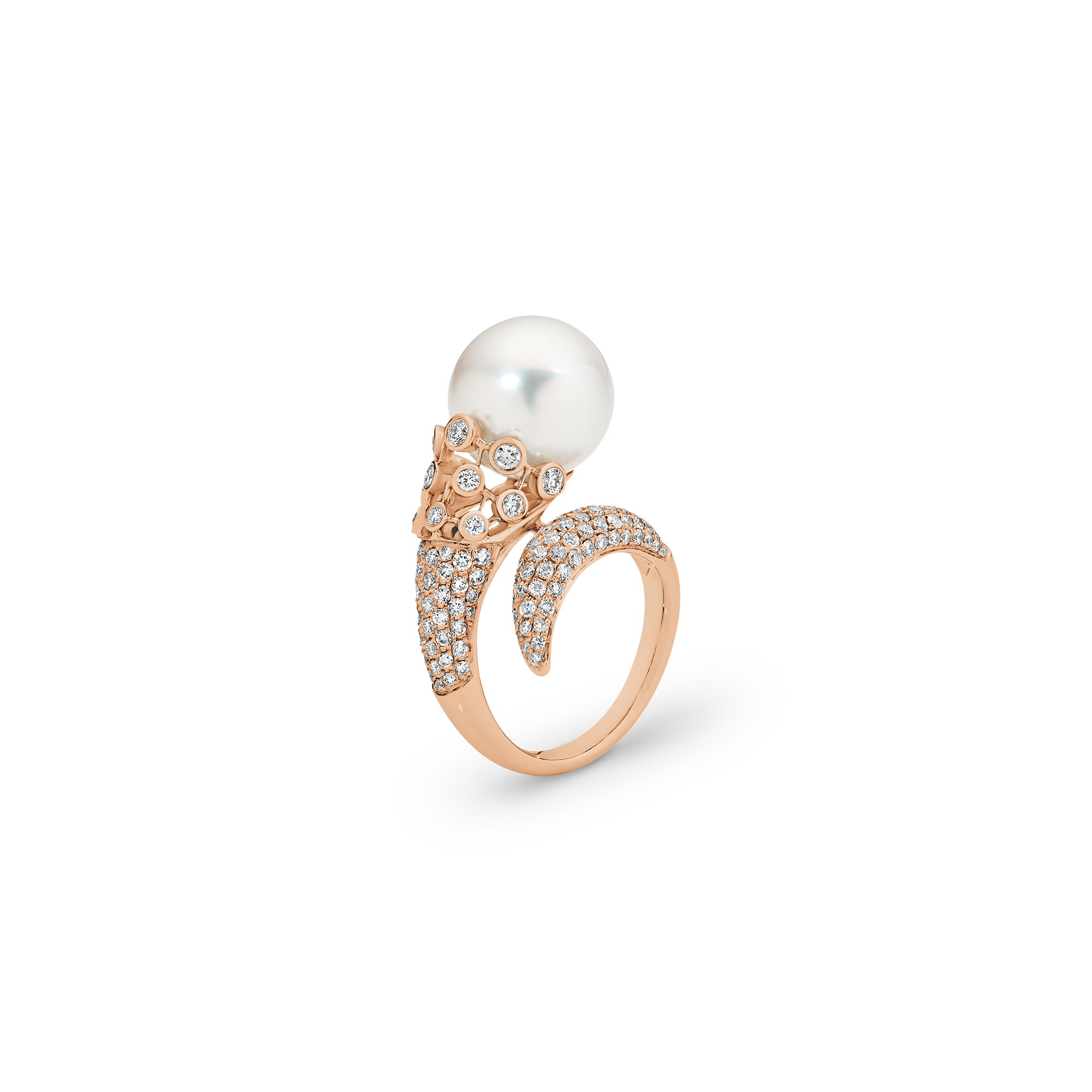 TWIRL SOUTH SEA PEARL DIAMOND RING - Image 9