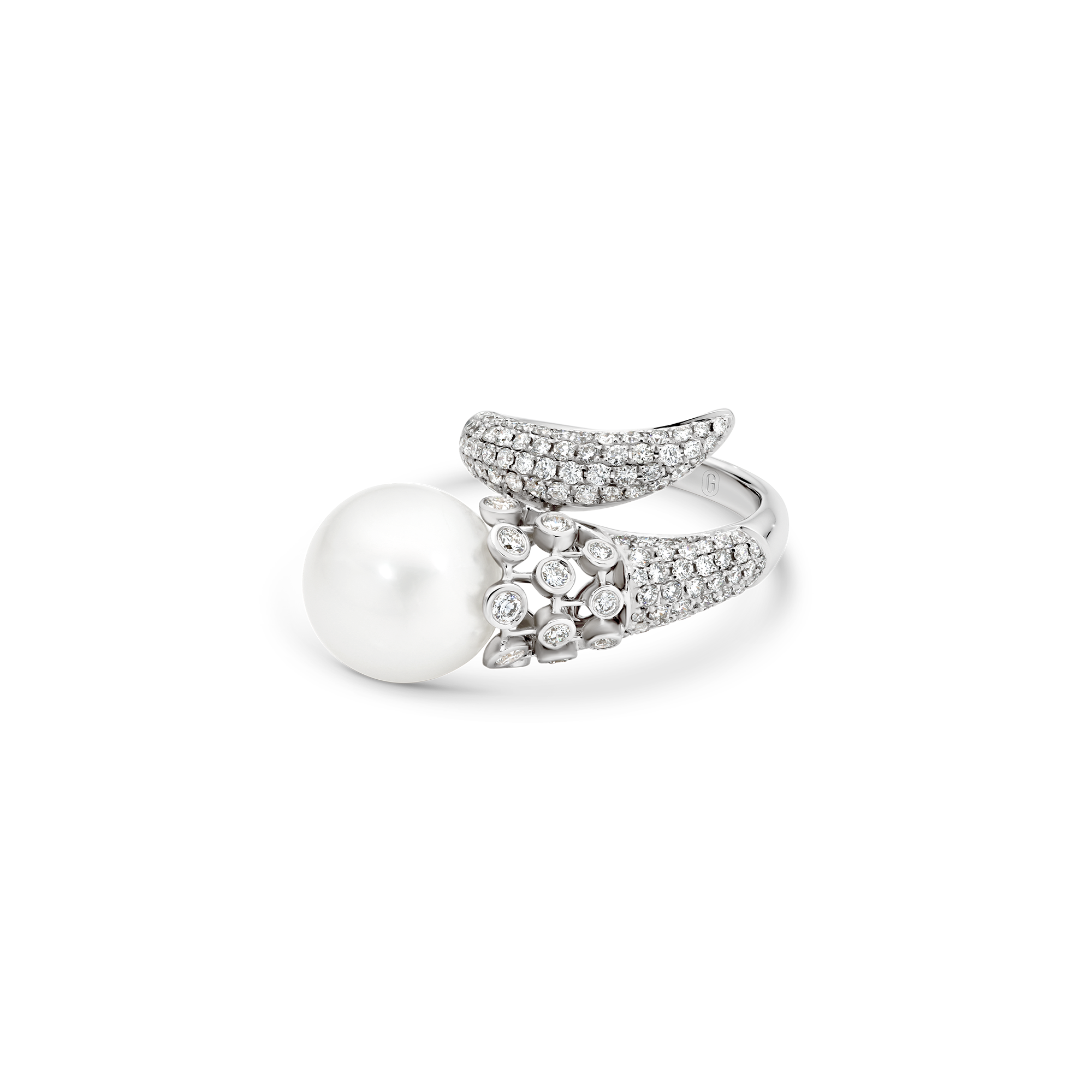 TWIRL SOUTH SEA PEARL DIAMOND RING - Image 2