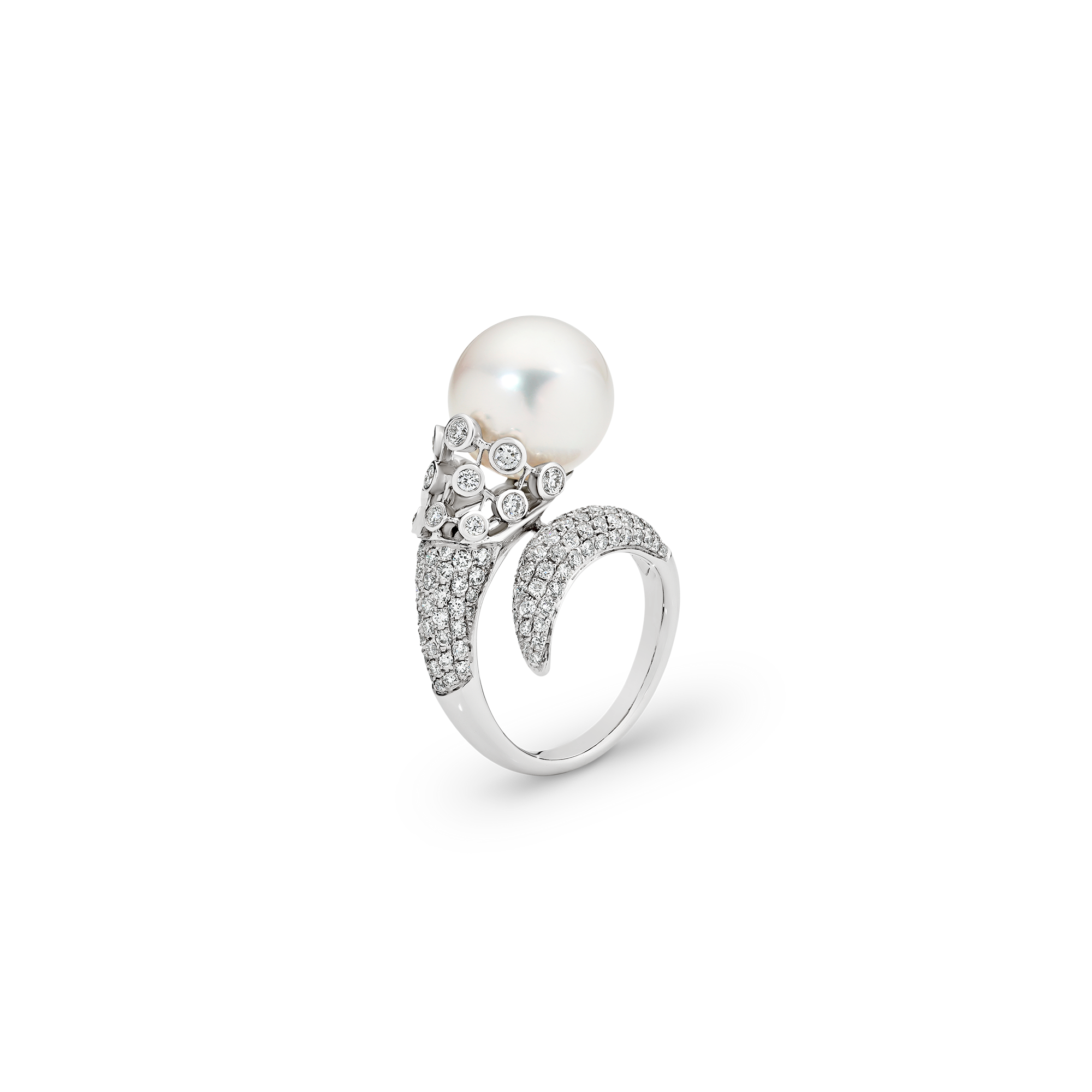 TWIRL SOUTH SEA PEARL DIAMOND RING - Image 3