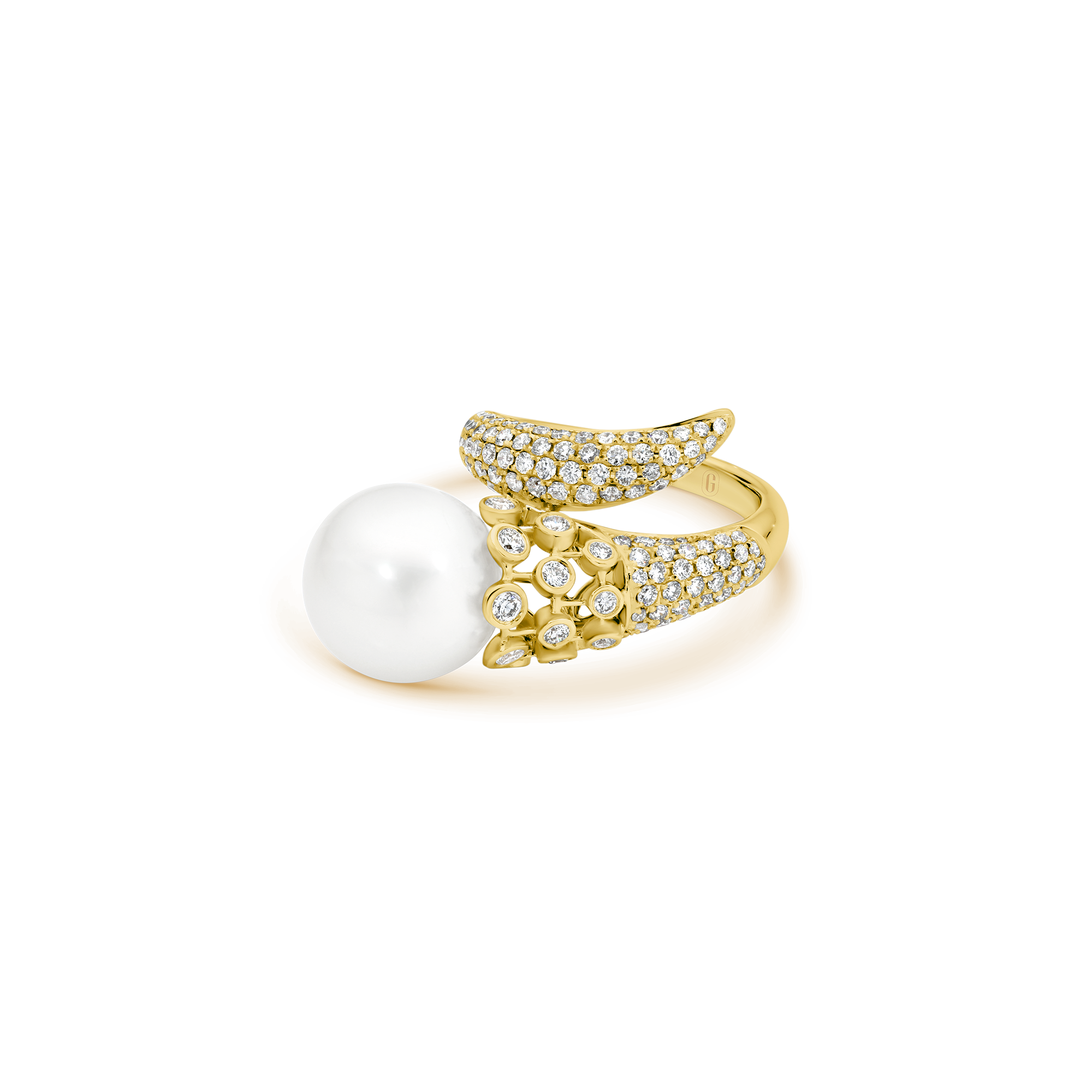 TWIRL SOUTH SEA PEARL DIAMOND RING - Image 5