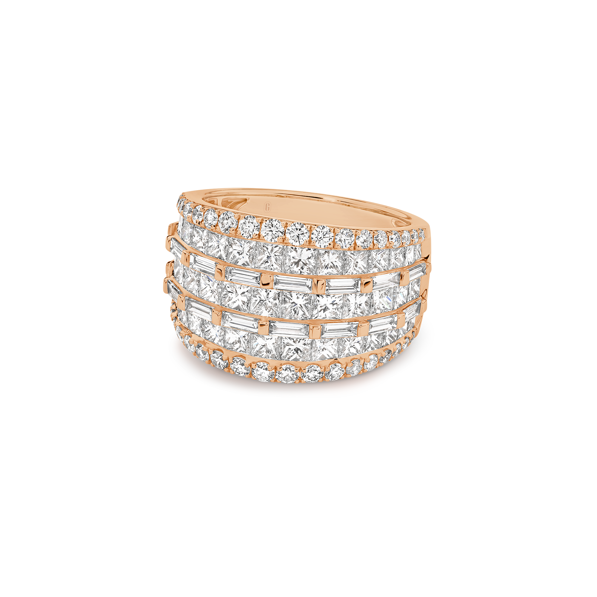 PRINCESS, ROUND & BAGUETTE DIAMOND RING - Image 8