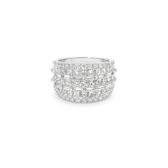 PRINCESS, ROUND & BAGUETTE DIAMOND RING