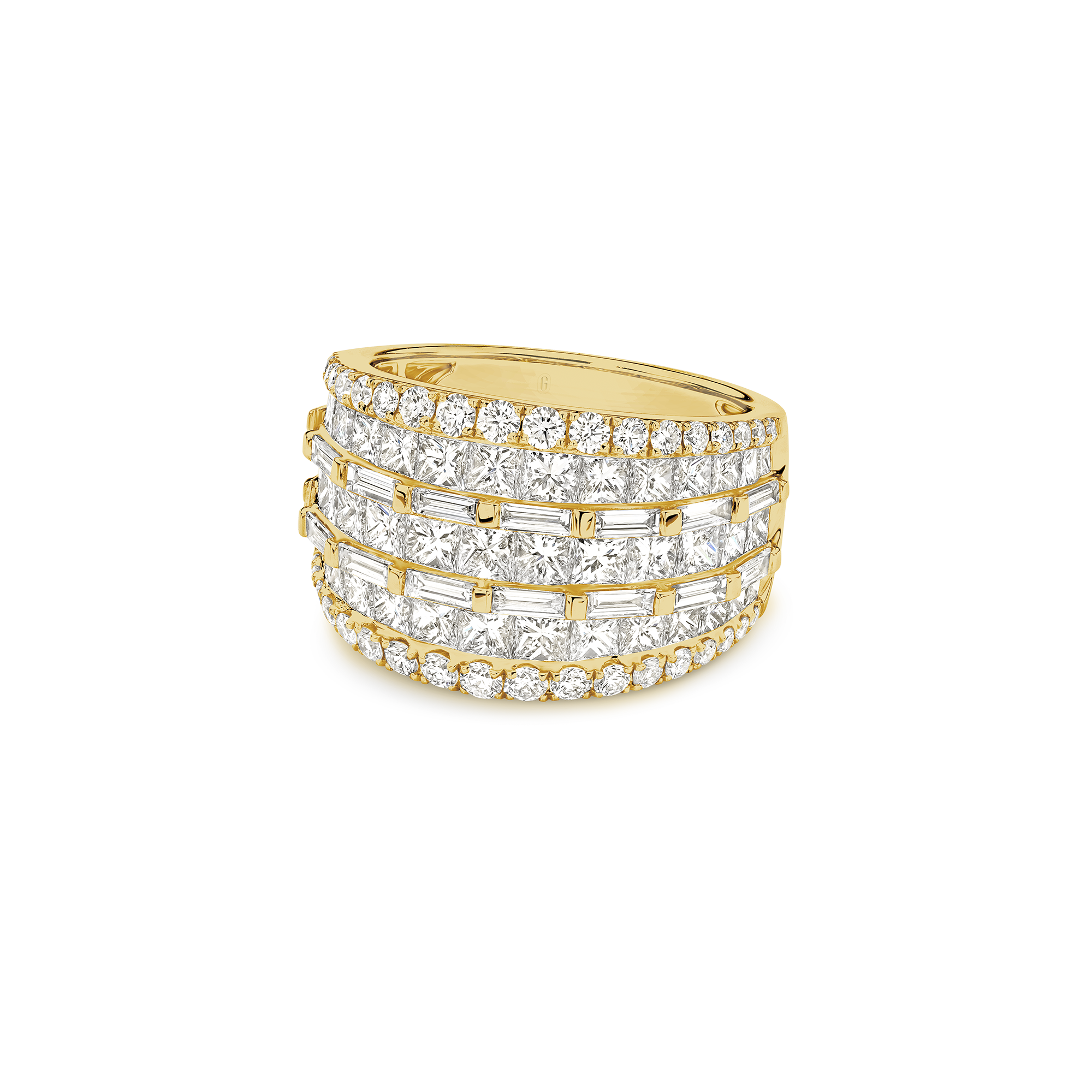 PRINCESS, ROUND & BAGUETTE DIAMOND RING - Image 5