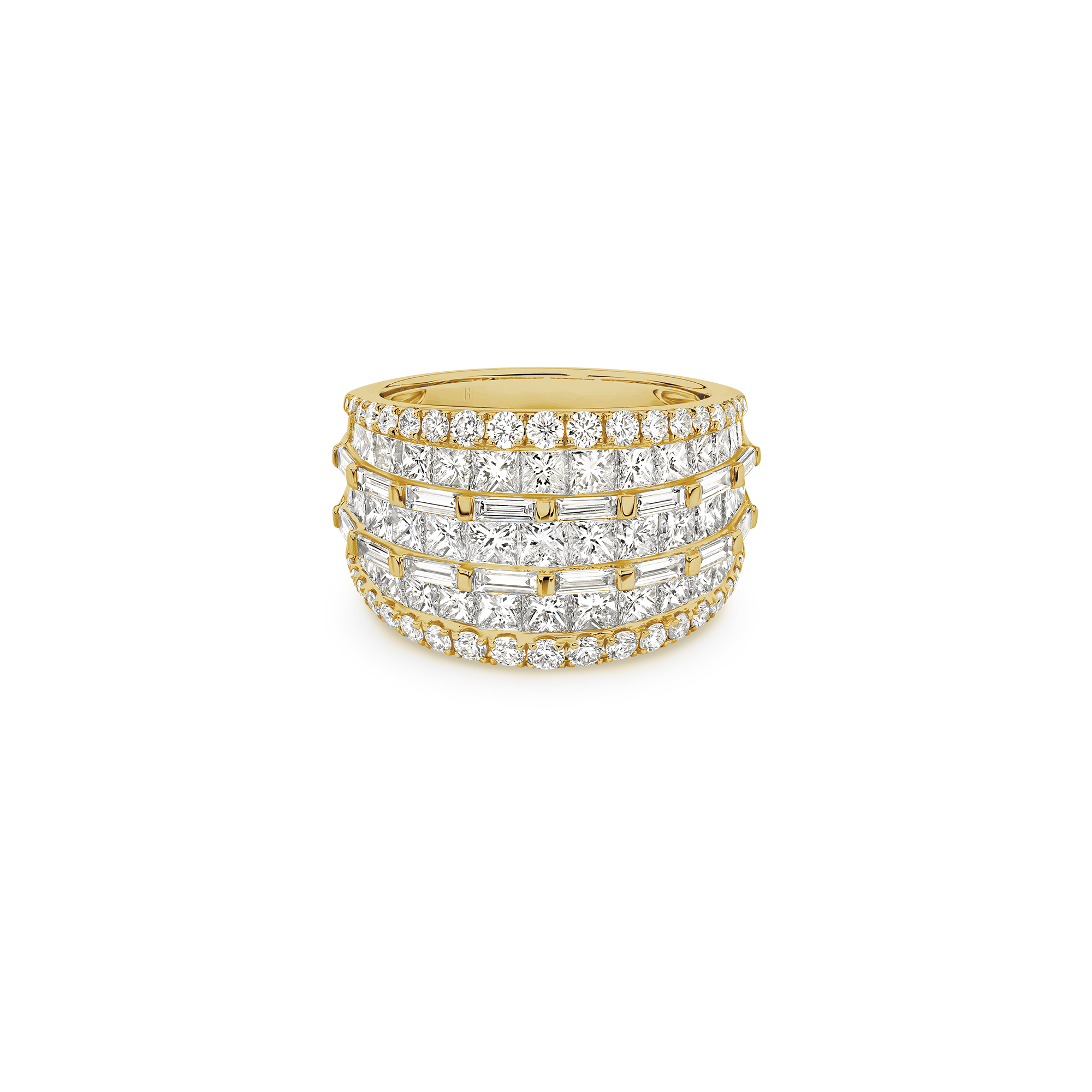 PRINCESS, ROUND & BAGUETTE DIAMOND RING - Image 4