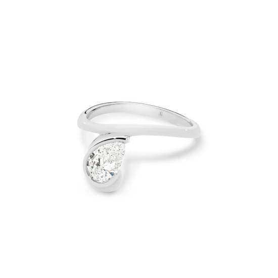 Alternative view of OFF-SET PEAR CUT SOLITAIRE RING
