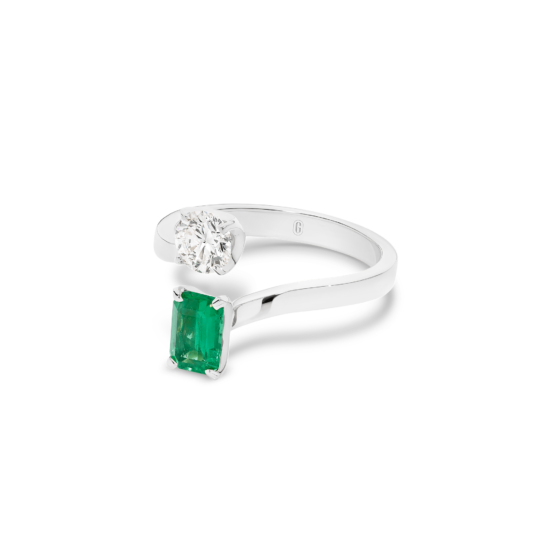 Alternative view of TWO STONE DIAMOND GEM RING