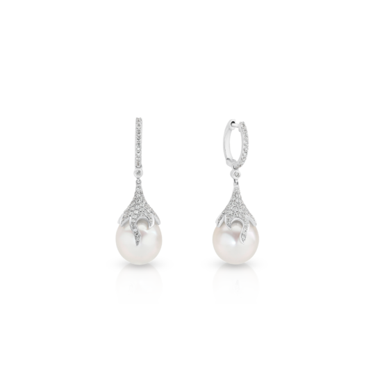 FLORAL DIAMOND SOUTH SEA PEARL DROP