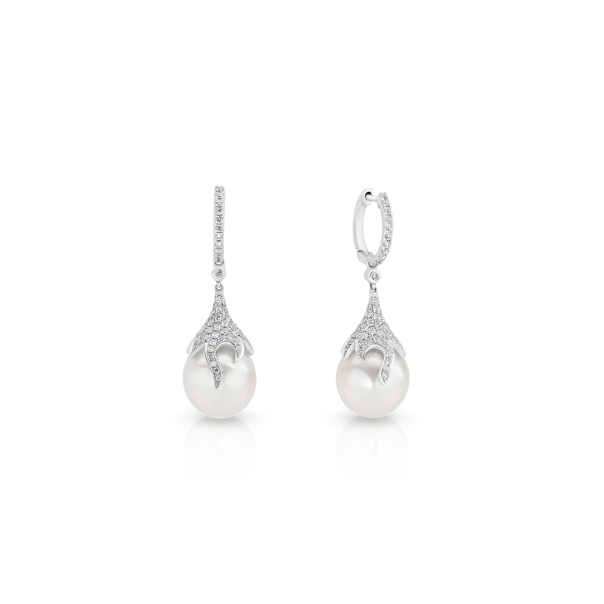 FLORAL DIAMOND SOUTH SEA PEARL DROP