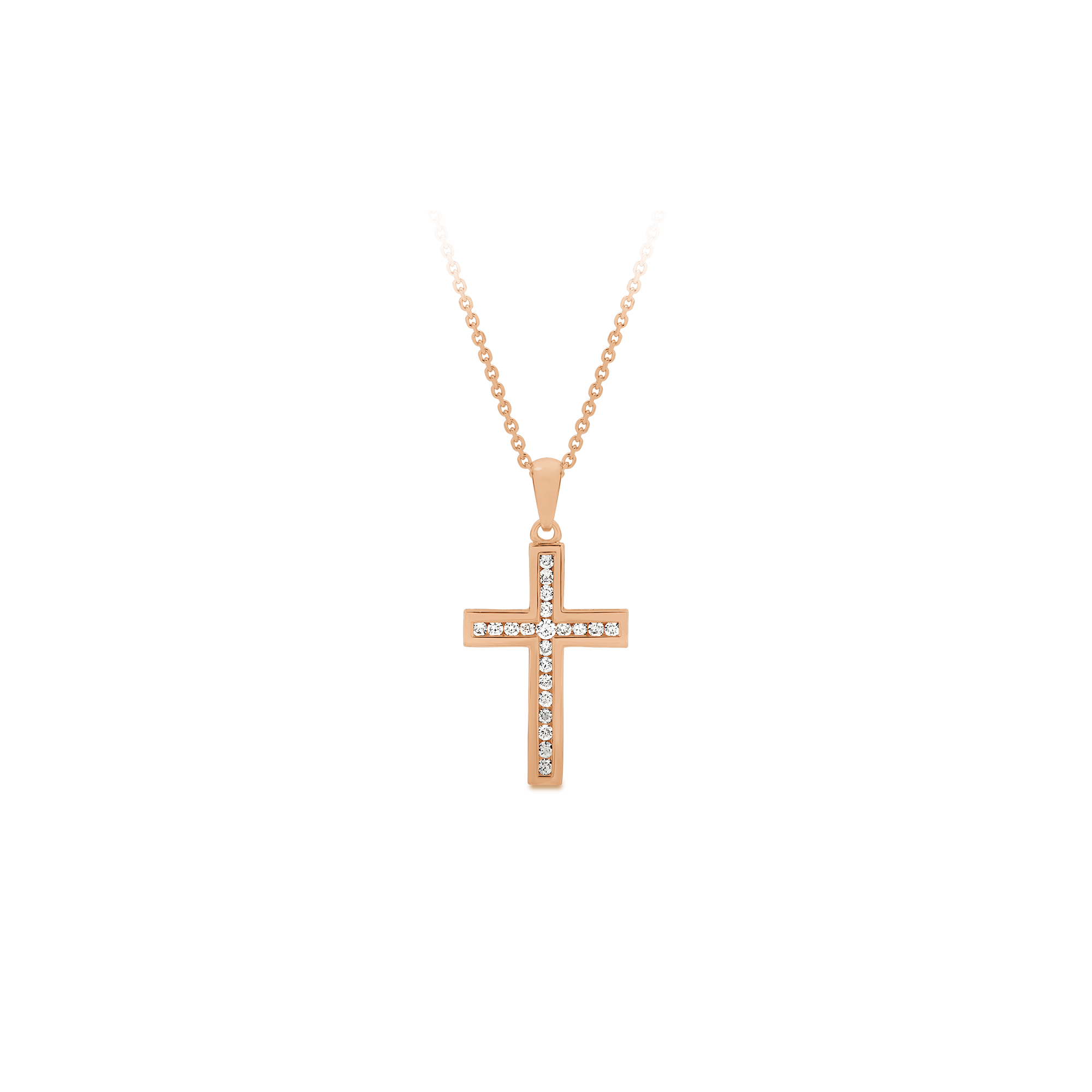 MODERN CHANNEL DIAMOND CROSS PENDANT - Image 3