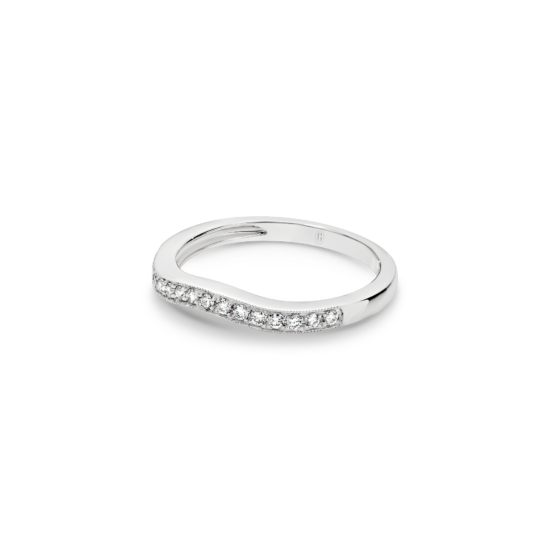 Alternative view of MILGRAIN ROUND BRILLIANT CUT FITTED DIAMOND BAND