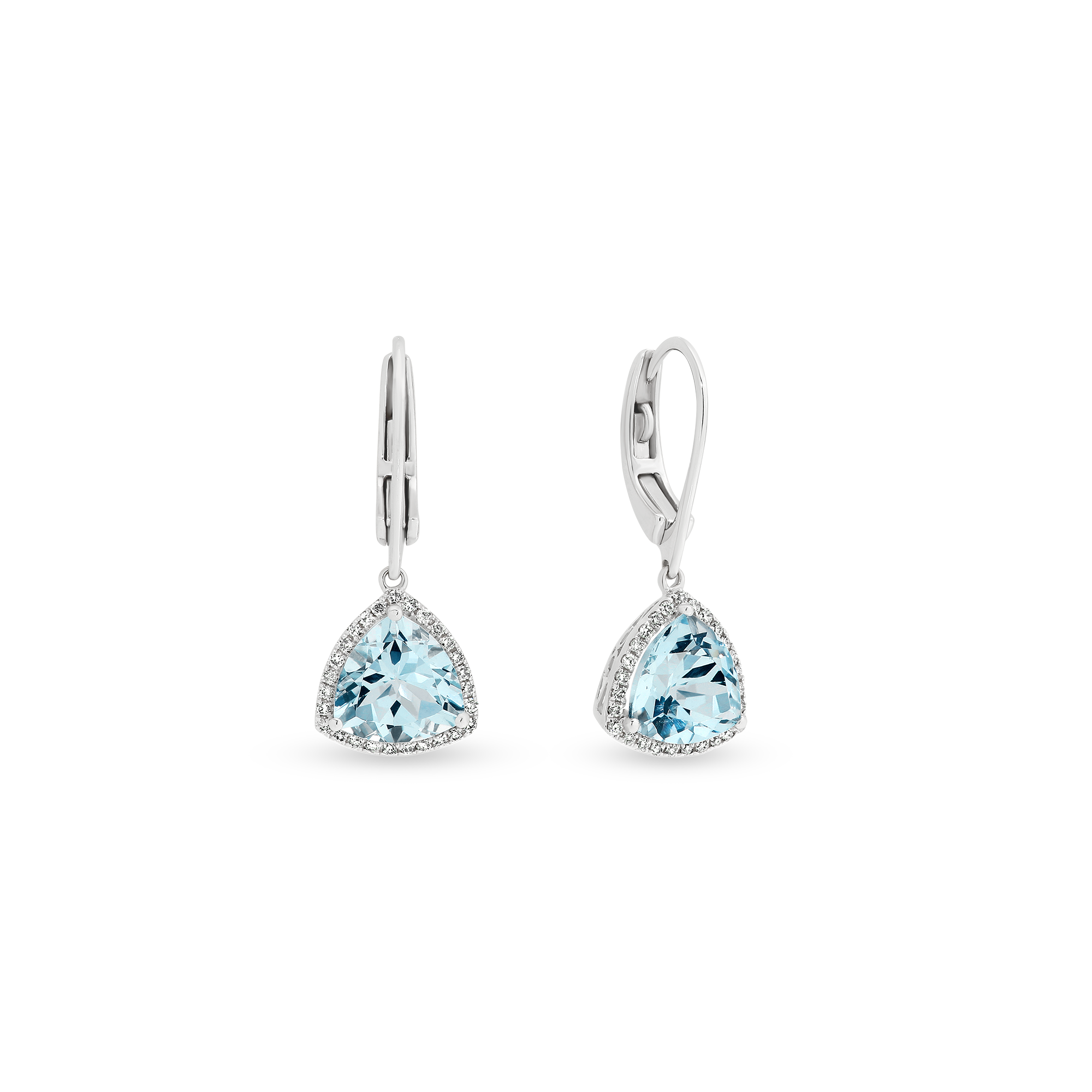 TRIANGULAR AQUAMARINE DIAMOND DROP