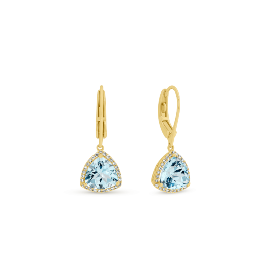 Alternative view of TRIANGULAR AQUAMARINE DIAMOND DROP