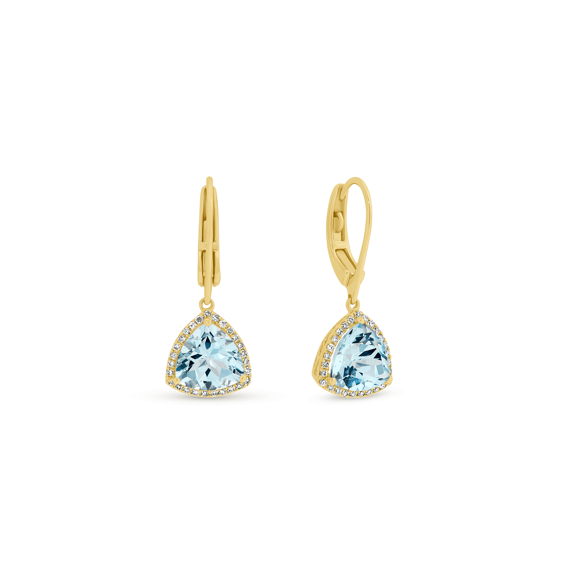 TRIANGULAR AQUAMARINE DIAMOND DROP - Image 2