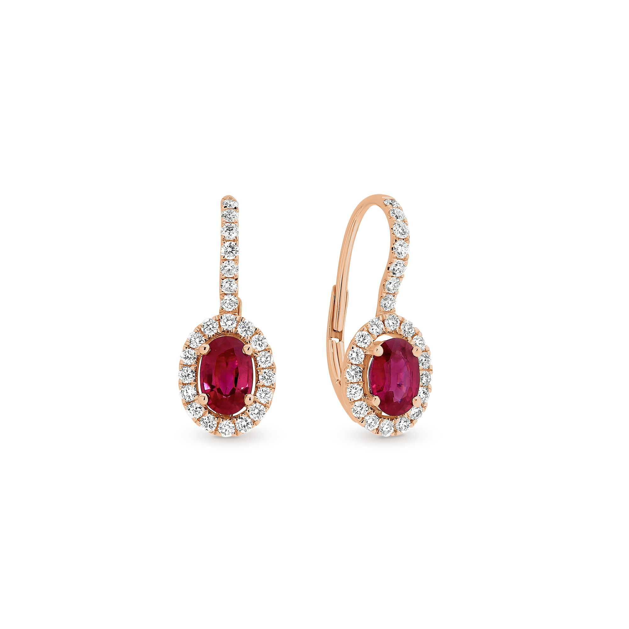 RUBY DIAMOND HALO DROP - Image 3