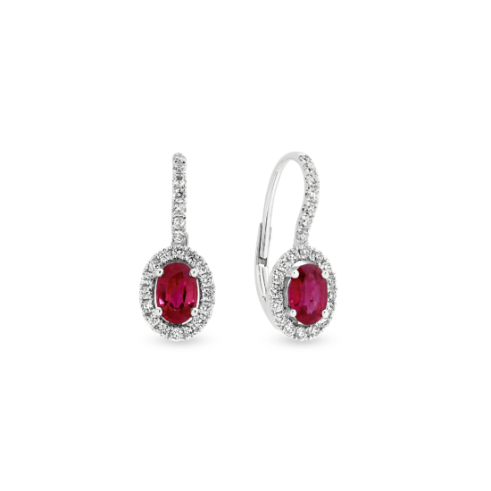 RUBY DIAMOND HALO DROP