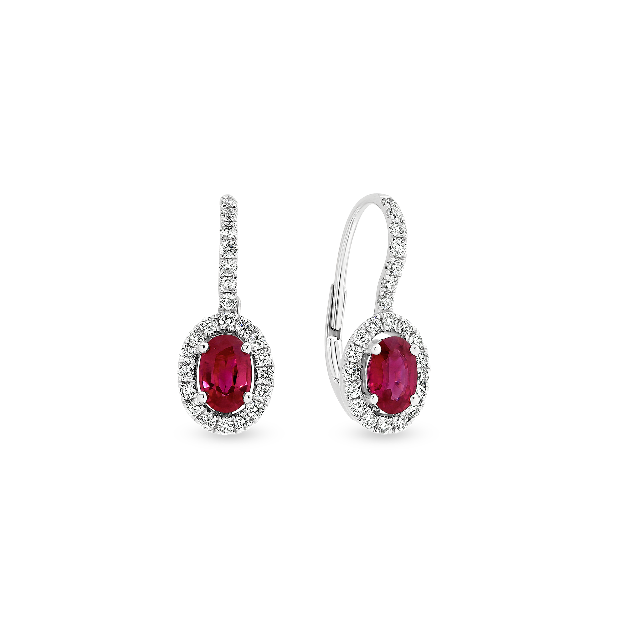 RUBY DIAMOND HALO DROP