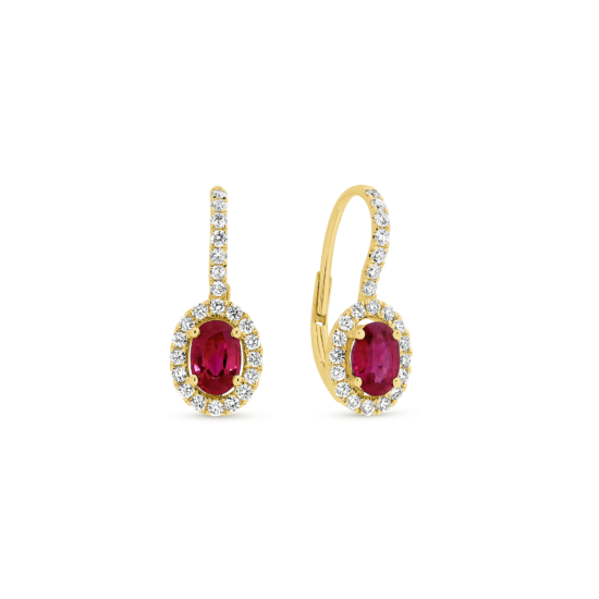 Alternative view of RUBY DIAMOND HALO DROP