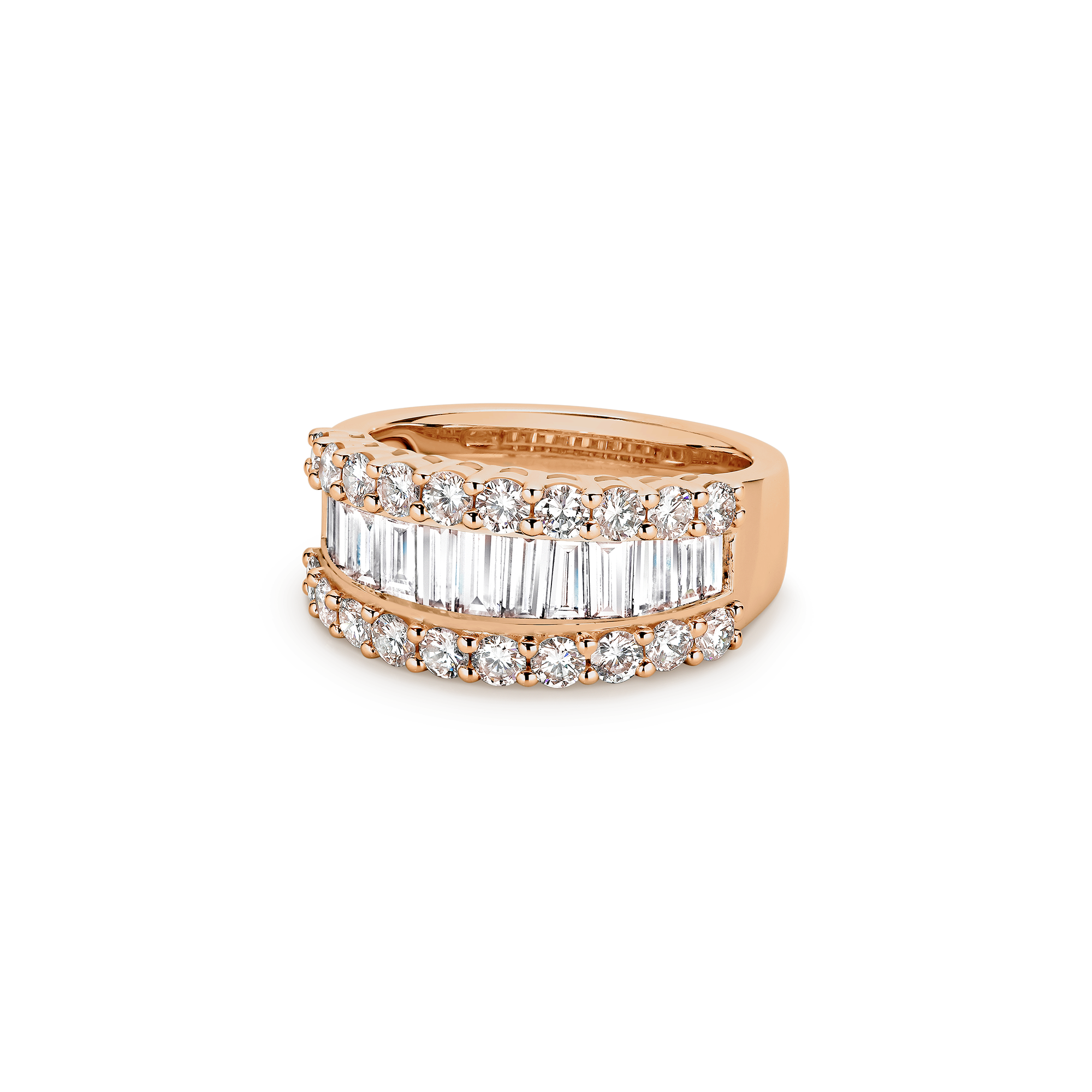 ROUND BRILLIANT BAGUETTE CUT DIAMOND RING - Image 8