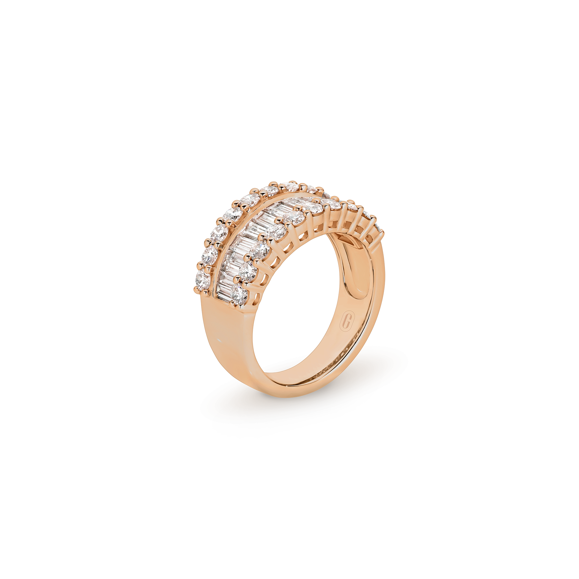 ROUND BRILLIANT BAGUETTE CUT DIAMOND RING - Image 9