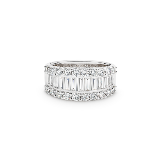 ROUND BRILLIANT BAGUETTE CUT DIAMOND RING