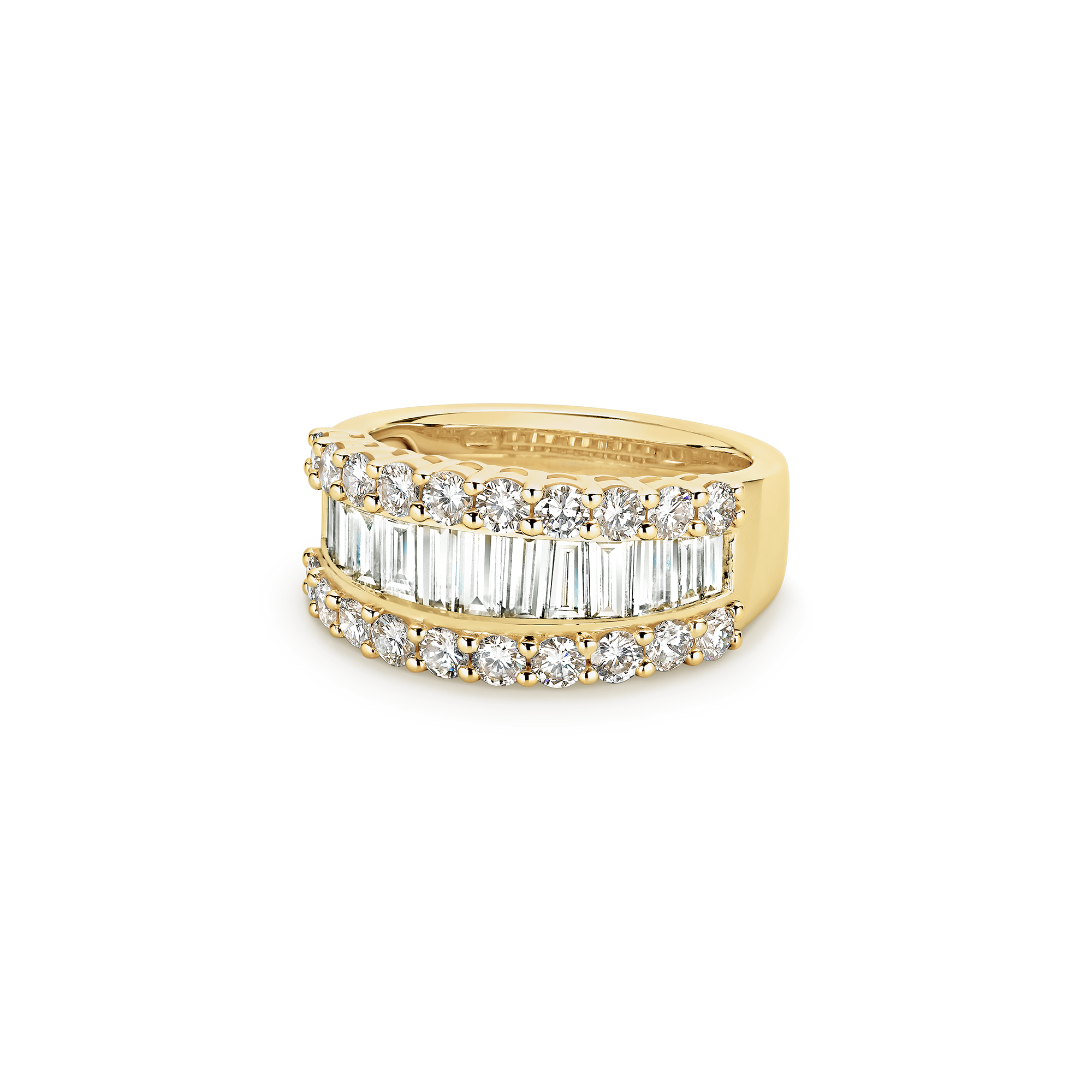 ROUND BRILLIANT BAGUETTE CUT DIAMOND RING - Image 5