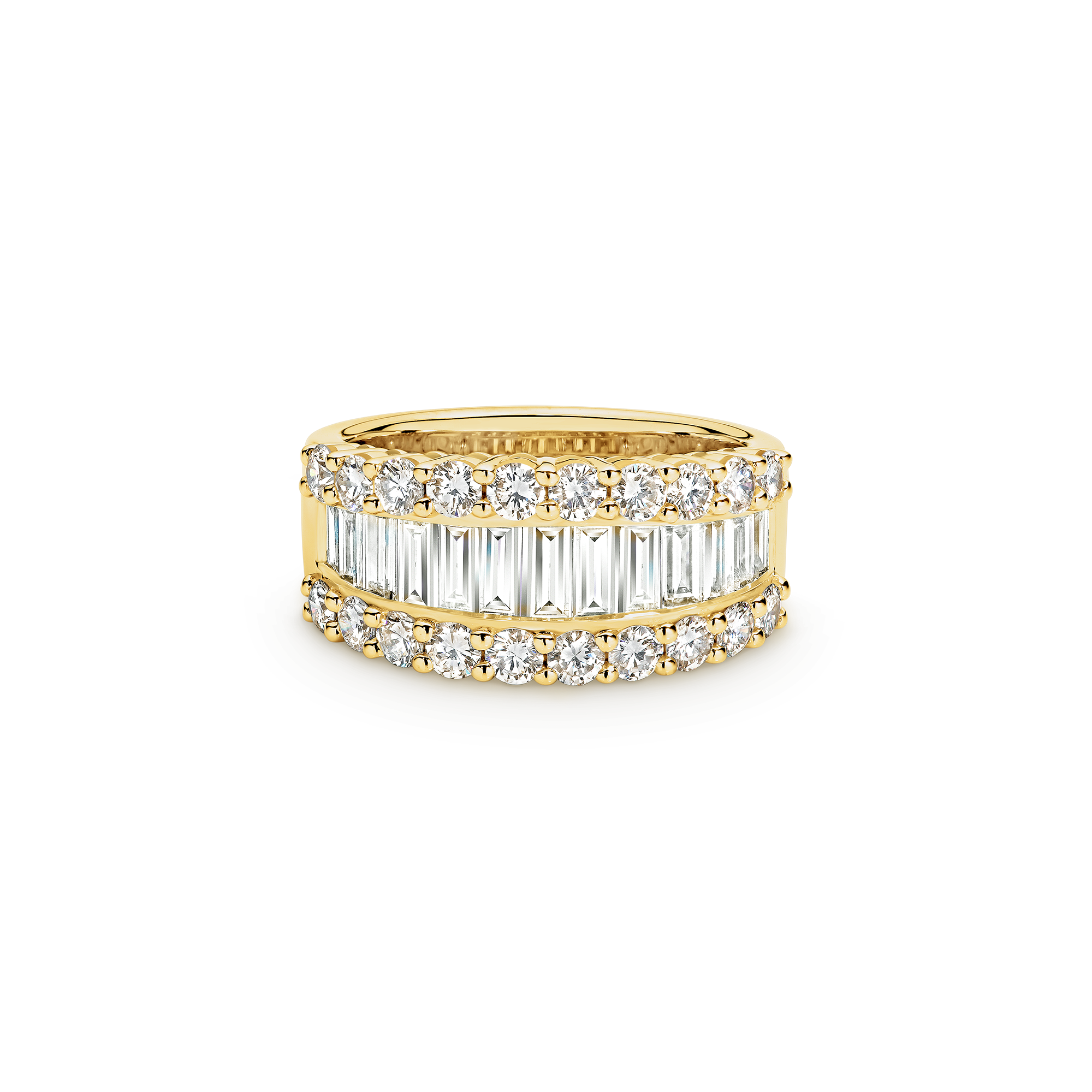 ROUND BRILLIANT BAGUETTE CUT DIAMOND RING - Image 4