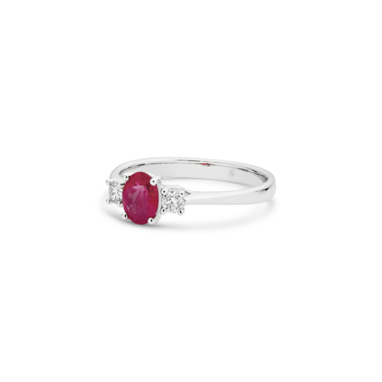 Alternative view of RUBY DIAMOND TRILOGY RING