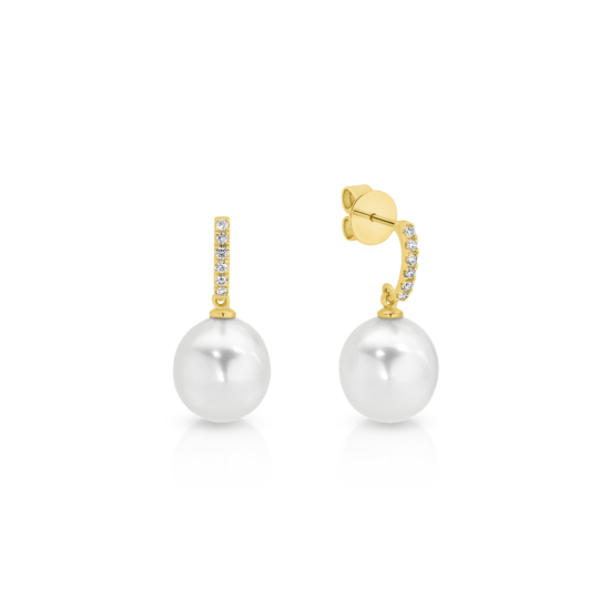 Alternative view of HALF MOON DIAMOND SOUTH SEA PEARL DROP