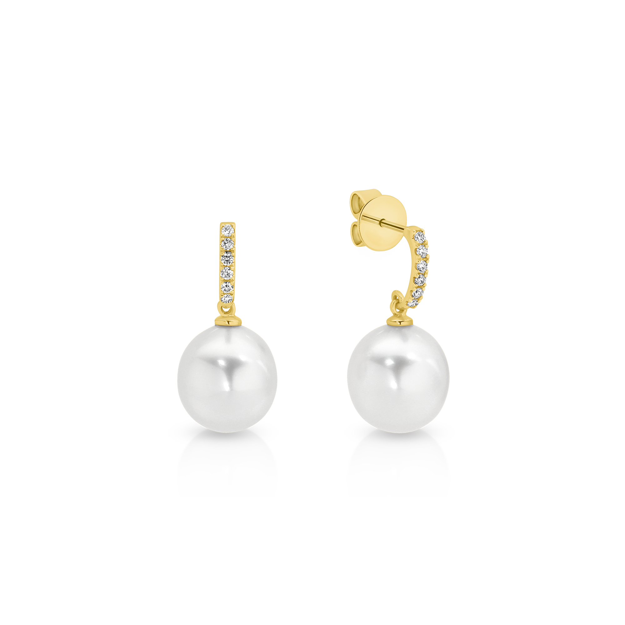 HALF MOON DIAMOND SOUTH SEA PEARL DROP - Image 2