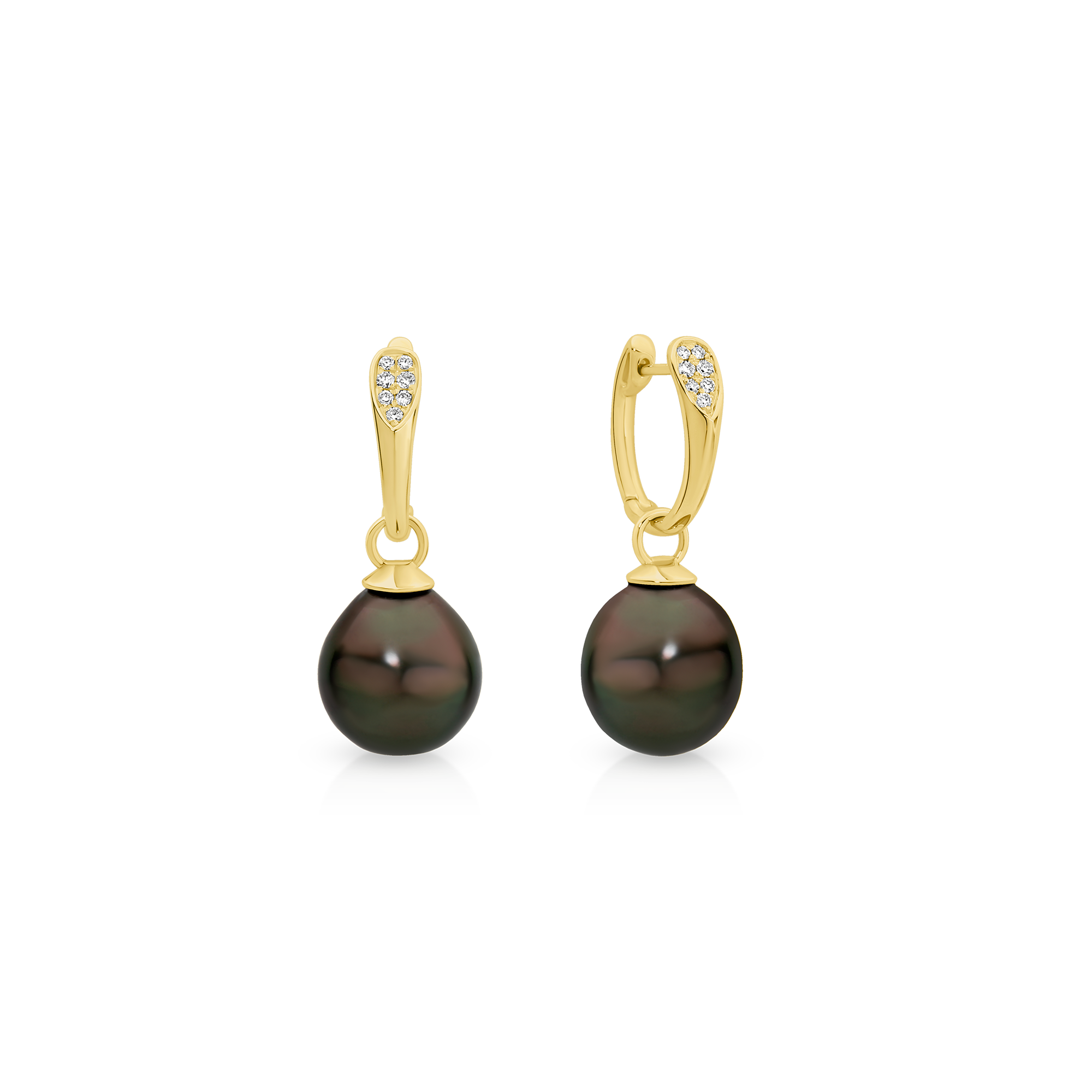 DIAMOND HOOP TAHITIAN PEARL - Image 2