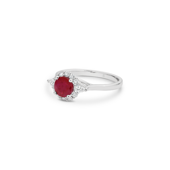 Alternative view of RUBY STATEMENT HALO RING