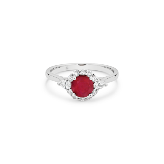 RUBY STATEMENT HALO RING