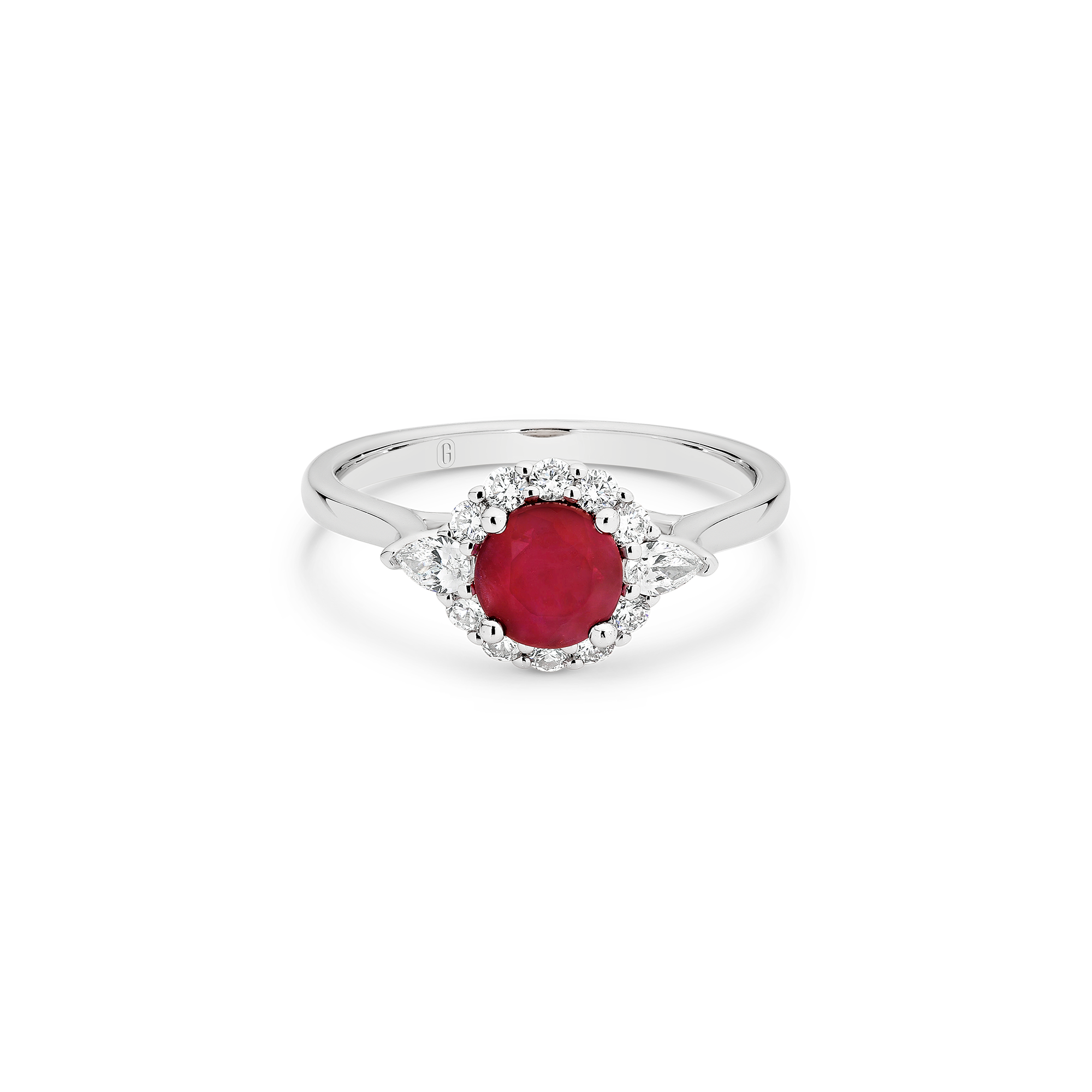RUBY STATEMENT HALO RING