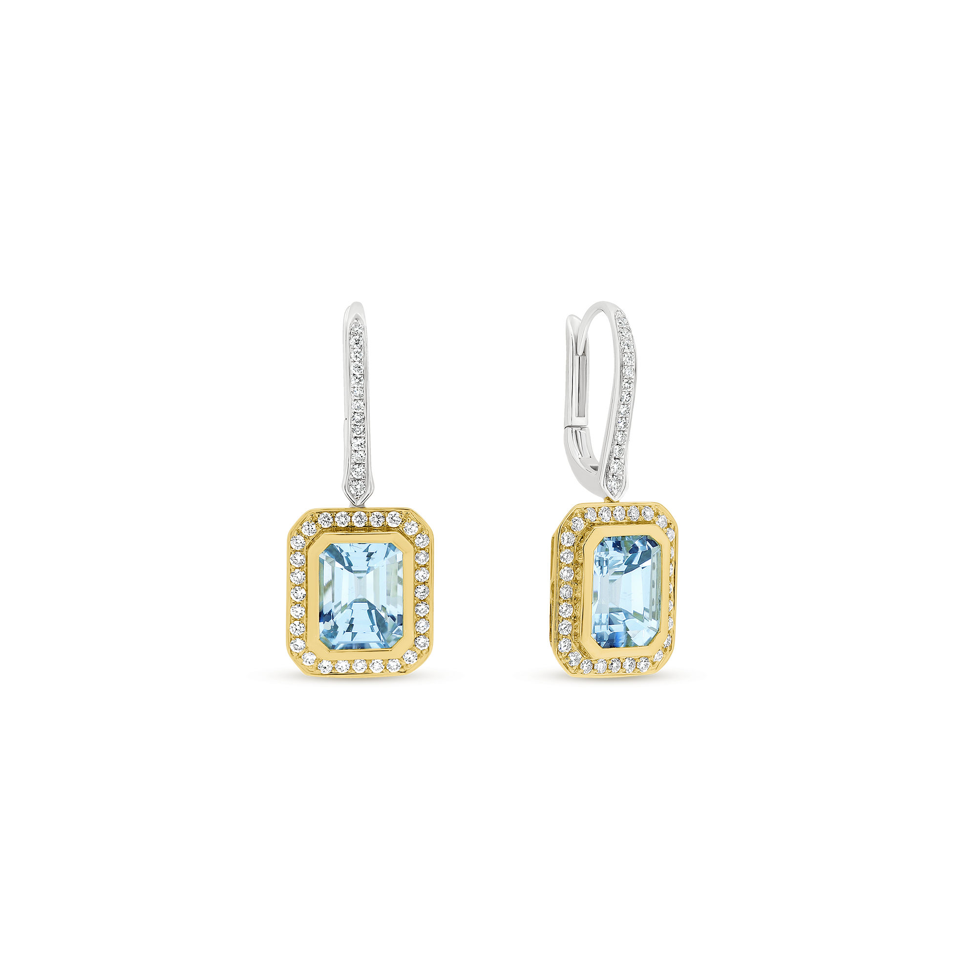 TWO-TONE AQUAMARINE DIAMOND DROP