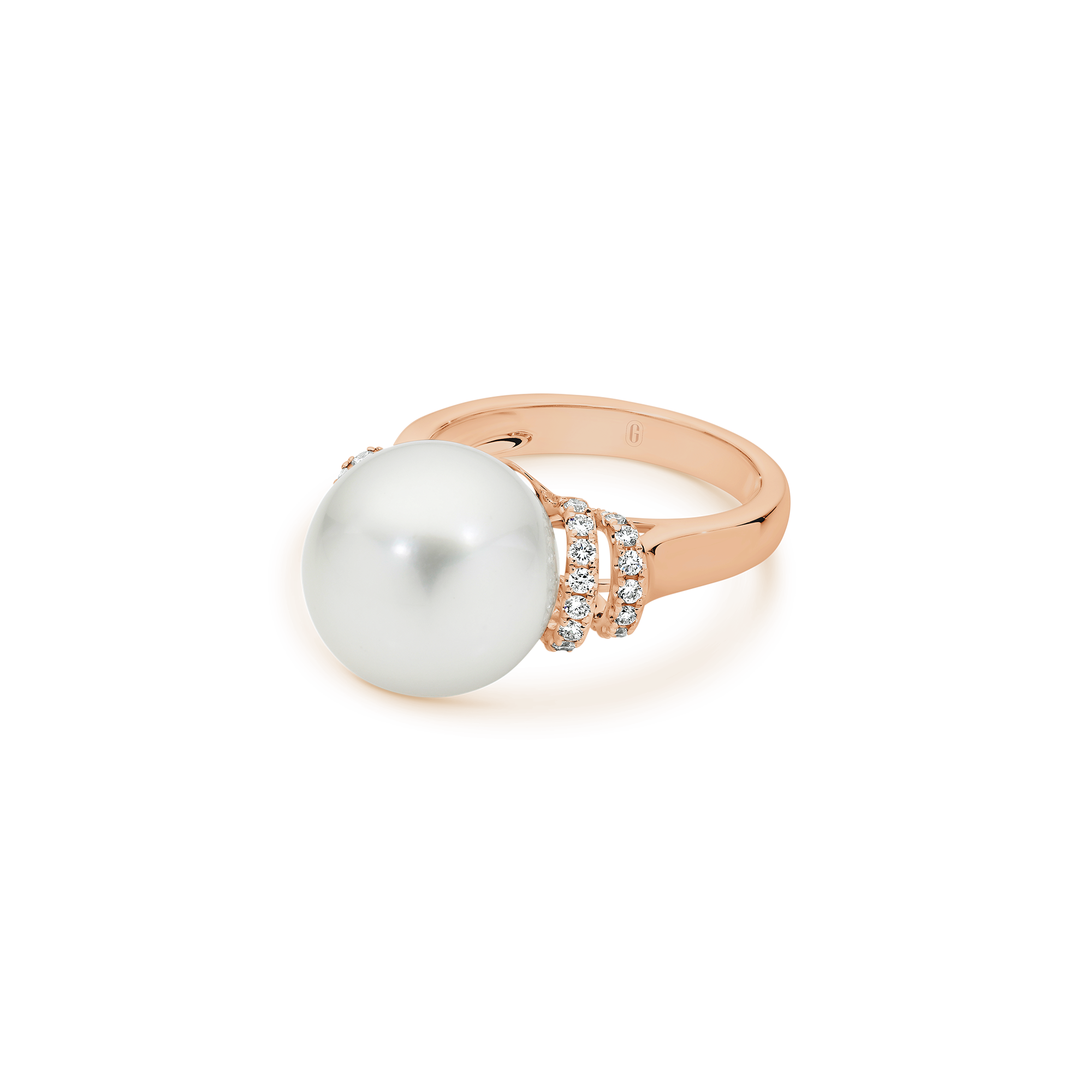 SOUTH SEA PEARL SHOULDER DIAMOND RING - Image 8
