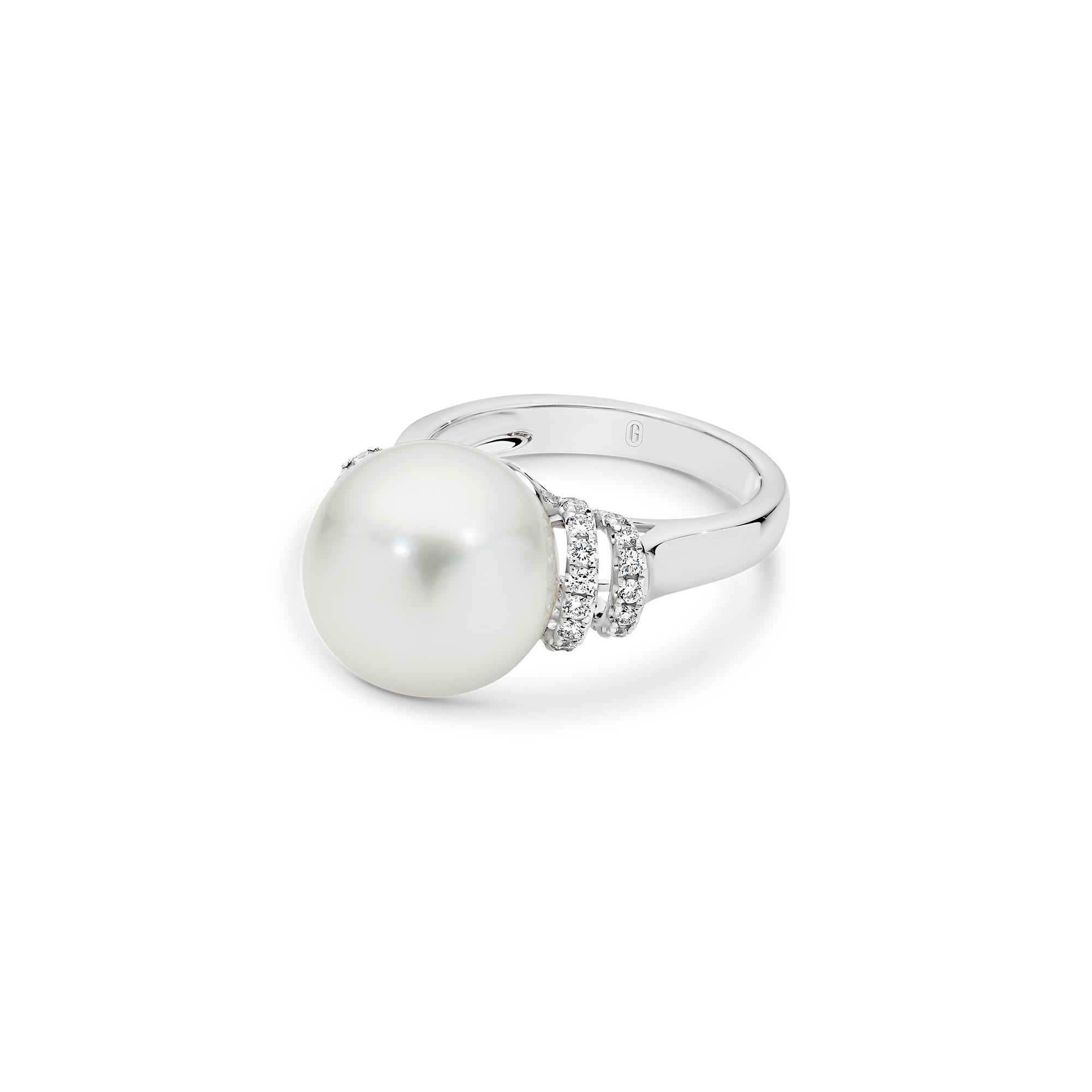 SOUTH SEA PEARL SHOULDER DIAMOND RING - Image 2