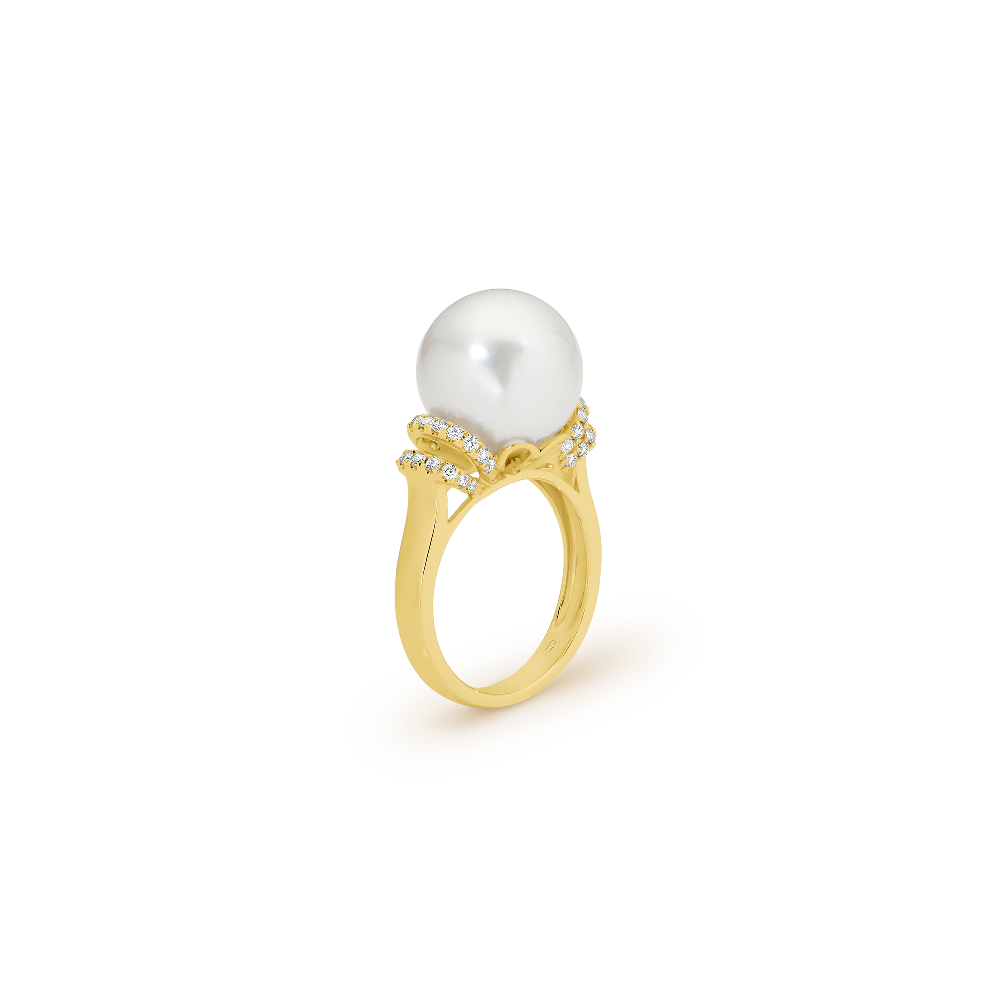 SOUTH SEA PEARL SHOULDER DIAMOND RING - Image 6