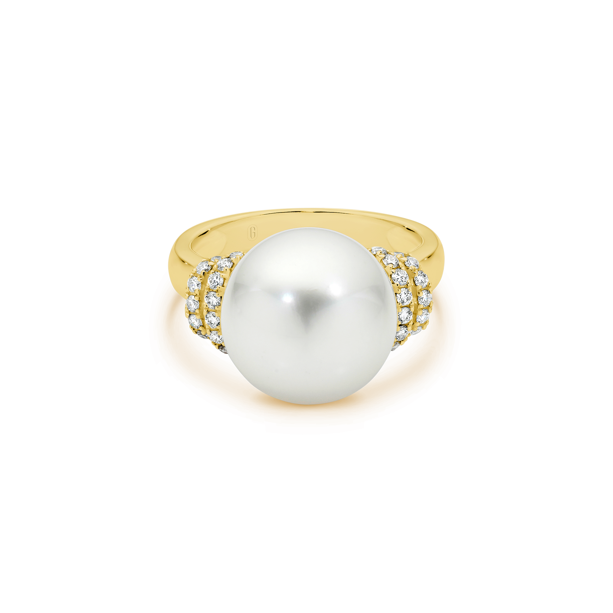 SOUTH SEA PEARL SHOULDER DIAMOND RING - Image 4