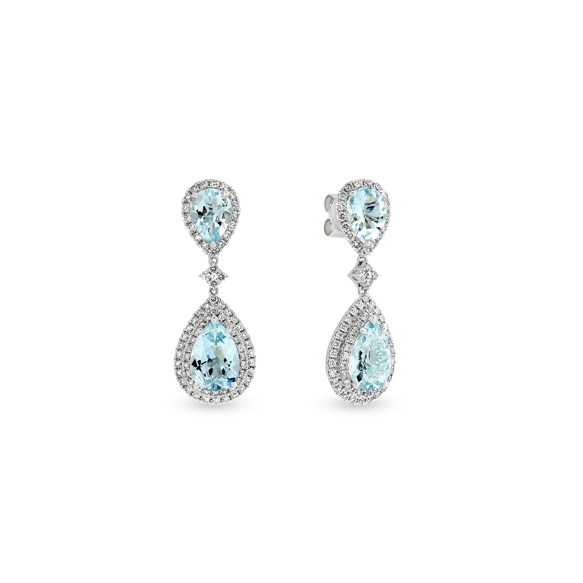PEAR CUT AQUAMARINE DIAMOND DROP